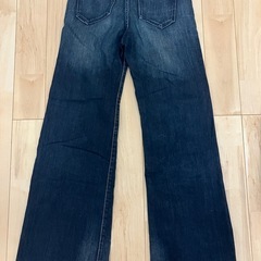 ユニクロ　ワイドデニムパンツ24インチの画像