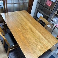 無印良品　ダイニングテーブル　タモ材