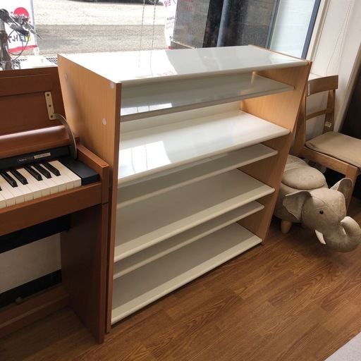 シューズラック　ASPLUND キズ有り　ナチュラル×ホワイト【取りに来れる方限定】