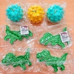プッシュポップ木の実7.5cm3個&特大恐竜15cm4個の7個まとめ