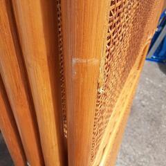 昭和レトロラタン製４連パーテーションの画像