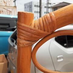 昭和レトロラタン製４連パーテーションの画像