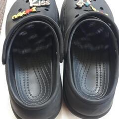 中古 軽量 厚底 小学生ギャル クロックス 軽量サンダル 22cm 海 キャンプの画像