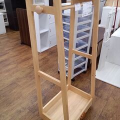★ジモティ割あり★  ハンガーラック ナチュラルブラウン H130×D36.5×W54 クリーニング済み MT4410の画像