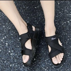 Link Fashion スポーツサンダル 黒 25cmの画像