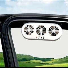 USBインターフェース付きコンパクトソーラー電池式車用換気ファン - 不快なにおい、煙、空気汚染を除去、一般的な車種に適合、移動中でも使用可能、清潔な空気と煙除去を楽しむ、車用換気ファンの画像
