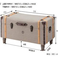 トランク風収納ケースの画像