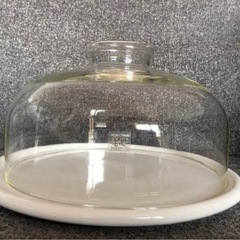 ガラスドームと陶器プレートセット