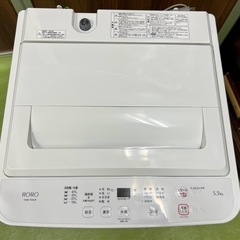 2024年製【ヤマダ電機 RORO 5.5kg 洗濯機】YWM-T55LW (RUM) 京成