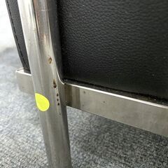 LC2 シングルソファ ル・コルビュジエ ブラック 幅約80 デザイナーズ 3脚セット リビング 応接 リプロダクト 中古家具 店頭引取歓迎 R9580の画像