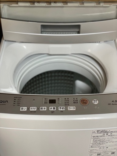 送料・設置込み可　洗濯機　4.5kg AQUA 2024年【分解クリーニング済み】