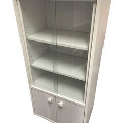 美品 食器棚 キッチンラック キャビネット 引き戸スライド