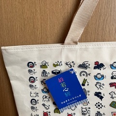 般若心経かわいいプリントトートバックの画像