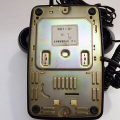 新札幌 動作品 ダイヤル式電話機 601-A2 黒電話 黒 昭和/レトロ 日本電信電話公社 ■発着信確認/現状渡し/3376の画像