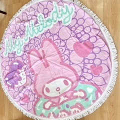 マイメロディー　円形　フリンジ　コットン　ラグ　　
