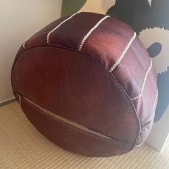 ビンテージ本革モロッコ製 お洒落 イス プフ　の画像