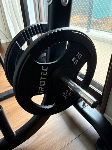 ダンベルプレート(計75kg)＋ダンベルラック＋EZバー＋シャフト2本