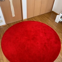美品】IKEA STOENSE 円形ラグ（赤・195cm）ほぼ新品✨定価19,990
