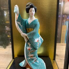 工芸品 博多人形 ガラスケース付きの画像