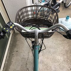 地域限定送料無料　ブリヂストン　アシスタ　新基準　子供乗せ　8,7AH　緑系　ナチュラ　ビビ　神戸市　電動自転車　の画像