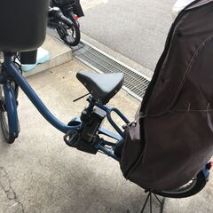 地域限定送料無料　ブリヂストン　ビッケ　モブ　三人乗り　子供乗せ　2021年　青系　ギュットクルームR　パスバビー　神戸市　電動自転車の画像
