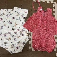 キッズ服 花柄 トップス 3点セット　80cmの画像