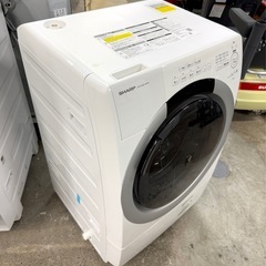 札幌引取り歓迎 美品 24年製 SHARP シャープ ドラム式洗濯乾燥機 ES-S7J-WR 洗濯7kg/乾燥3.5kg 右開きの画像