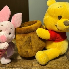 くまのプーさん　ピグレット付きぬいぐるみの画像
