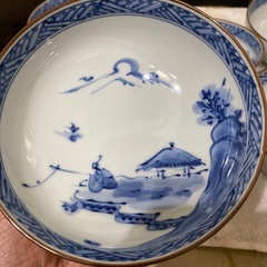 有田焼　幸祥窯　古伊万里　未使用品 青い絵柄の陶磁器ボウルの画像