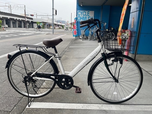 【完売御礼】【大人用】整備済中古自転車 サイモト 26型ダカラット 白色 <自転車のオオムラ 静岡店>