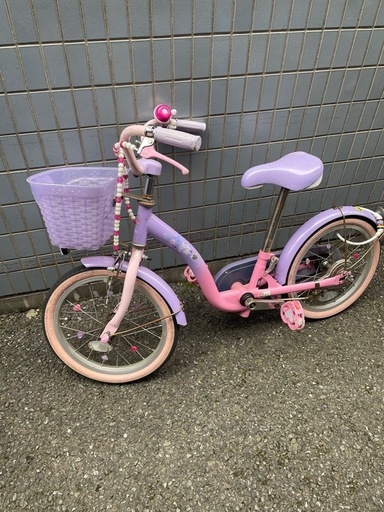 最終値下げ‼️子供用自転車 補助輪付き 女の子 ソフィ ピンク 紫 (みみ
