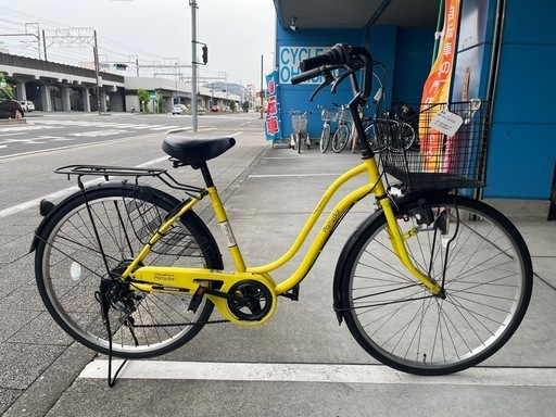 【完売御礼】 【大人用】整備済中古自転車 26型parrydor 黄色 <自転車のオオムラ 静岡店>