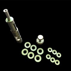 【松隈清次発明品】トランペット バルブトップパッド・ペアセット （※検索キーワード: 笠フェルト）12枚（無保証条件下）メタリックグリーンの画像