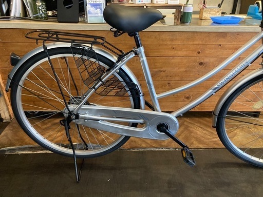 前後タイヤ新品！】シングルギア 26インチ自転車 シルバー