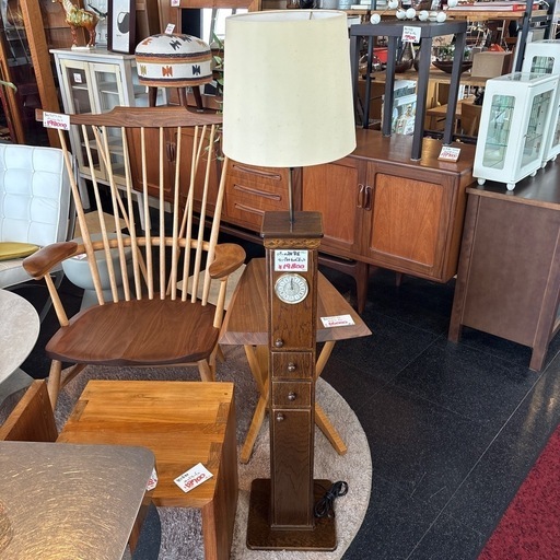 パリの雑貨屋 ランプ 時計付きキャビネット 時計 ランプ キャビネット オシャレ インテリア 収納