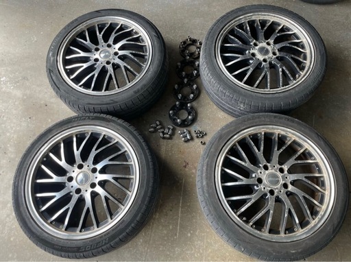 社外ホイール　プリウスから取り外しスペーサーネジバカ　ティアナ用社外ホイール　18×71/2J ET +42 48 55？　5×114.3 690KG LZ153 M1