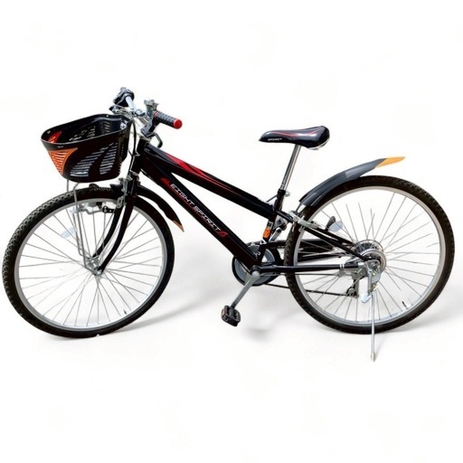 男子子供用自転車 クロスバイク26インチ EIGHT SPIRIT 黒 6段変速ギア