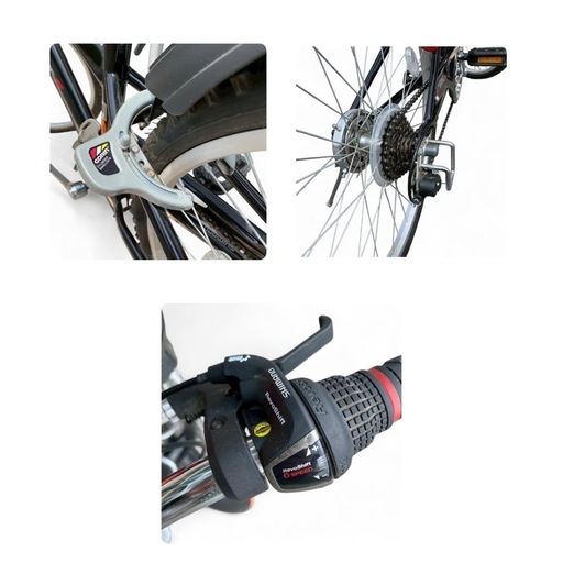 男子子供用自転車 クロスバイク26インチ EIGHT SPIRIT 黒 6段変速ギア