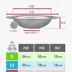 新品未使用（開封のみ）排水口 排水溝 ステンレス シンク ゴミ受け　Mサイズの画像
