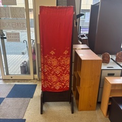 T2505-416 姿見　カバー付き鏡　昭和モダン　キズ汚れ有り