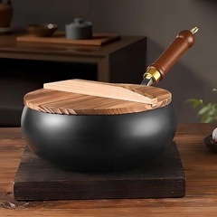 鉄鍋 中華鍋 11in/28cm鉄製大容量 無塗層 高温精錬 油...