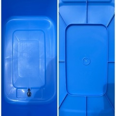 (お取引中)角タブ80（約75L）2個セット｜メダカ飼育・ビオトープに◎ オーバーフロー付き【簾2本おまけ】の画像