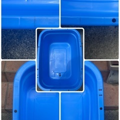 (お取引中)角タブ80（約75L）2個セット｜メダカ飼育・ビオトープに◎ オーバーフロー付き【簾2本おまけ】の画像