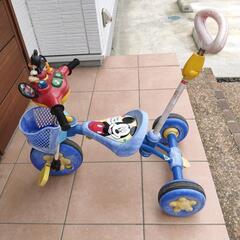 SGマーク対応品 ミッキーマウス 三輪車 可変式サイドミラー・舵取り棒付きの画像