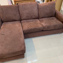 【差し上げます】　3人掛けソファ　ニトリ　ジャンク品　洗浄済　