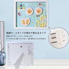 【新品】ベビーフレーム 手形足形 水色 赤ちゃん 写真立て 成長記録 出産祝いの画像
