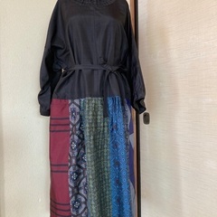B-1 着物リメイク　紬のチュニック(2L〜4L)