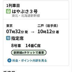 5月22日　23日　往復はやぶさ　新幹線　チケット