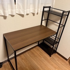 スチール製ラック一体型パソコンデスク