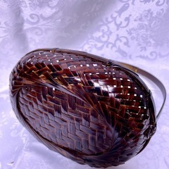 【未使用】竹籠④Mダークブラウンの画像